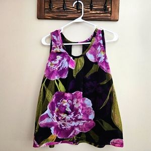 Floral Tank | Business Casual | Worthington | Petite XL | Keyhole Back